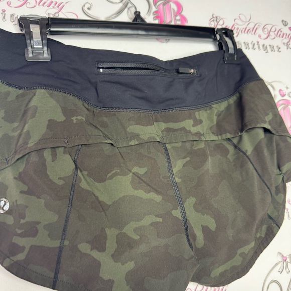 Lululemon Speed Up Short Incognito Camo Multi Gator Green Black LW7ATDR 4 - Picture 3 of 10